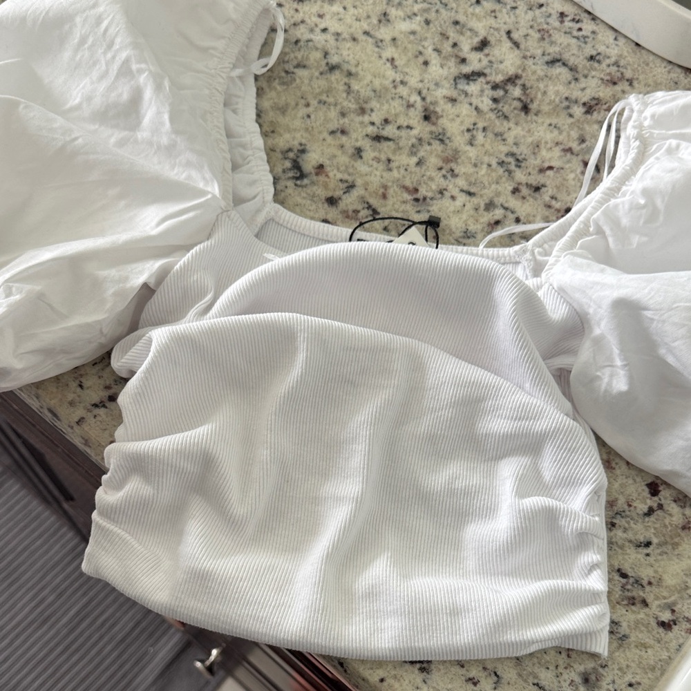Zara Elegant White Women's crop top